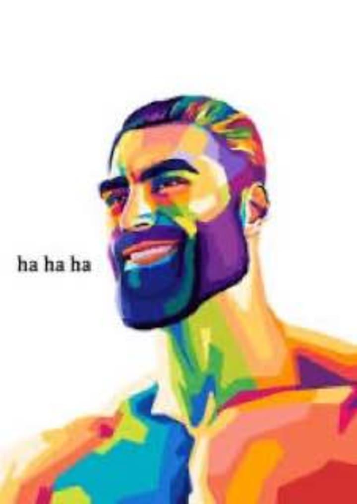 Laughing Muscular Man